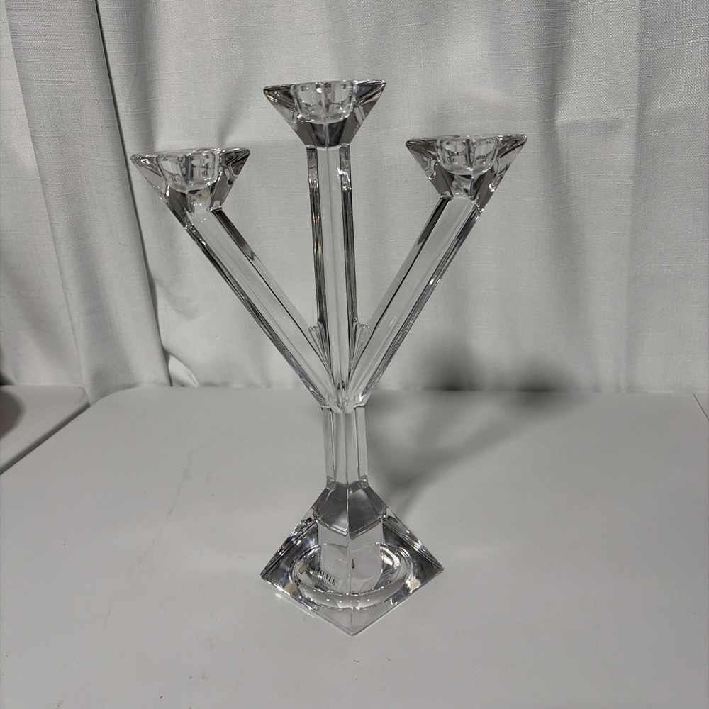 TOWLE Full Lead Crystal 3 Arm 12" Candelabra Made in Austria